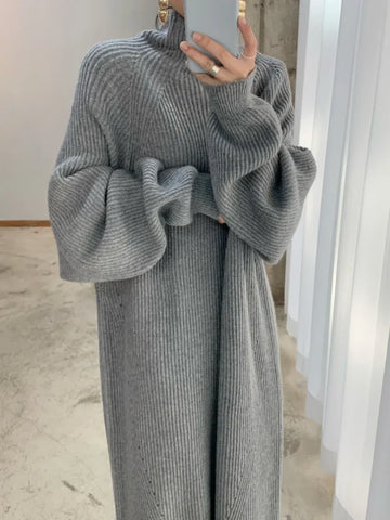 Getadme New in Women's Winter Sweater Dress Korean Version Pullover Jersey Long Dresses Fashion Streetwear Elegant Women's Clothing